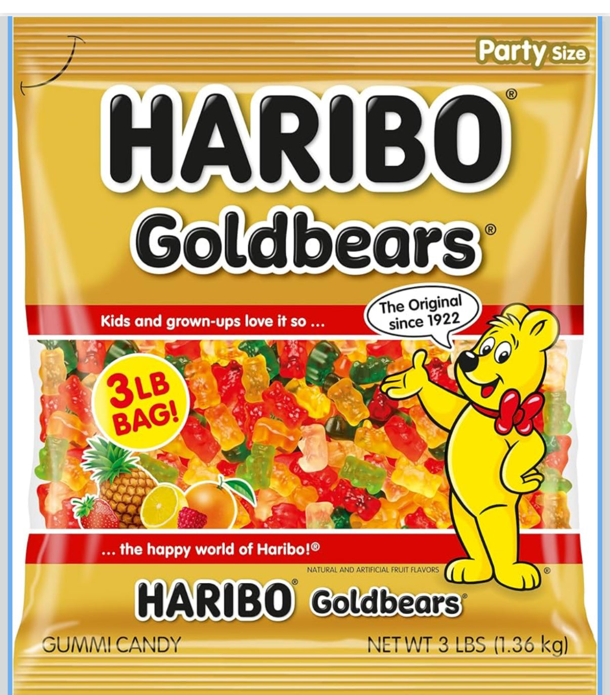Haribo Goldbears 3LB bag with 125 small packs